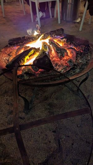 Sat beside this beautiful firepit at Kitchen in the Desert in Twentynine Palms