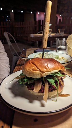The vegan burger at Kitchen in the Desert in Twentynine Palms