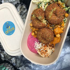 Falafel meal at Otto's Mediterranean Kitchen in Takapuna