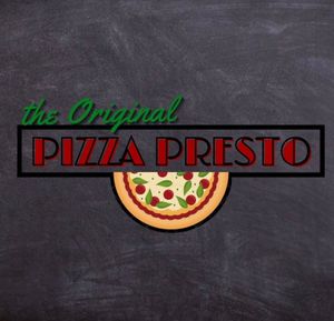 The Original Pizza Presto Logo.  at Pizza Presto in Pico Rivera