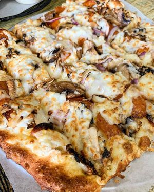 Chezzy Bread with 🧅  🍄 🍕   at Pizza Presto in Pico Rivera