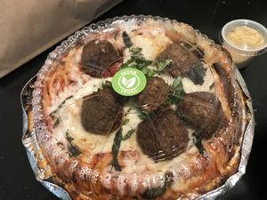 Spaghetti and v meatballs with added mushrooms   at Pizza Presto in Pico Rivera