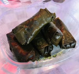 Stuffed grape leaves at Jasmine Al-Sham in Frederick