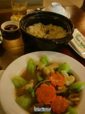 Noodles and pak choi. and more lotus rice! at Viet Chay in Ho Chi Minh City
