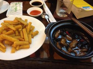 'fish' fingers and sweet potato fries at Viet Chay in Ho Chi Minh City