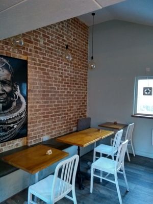 Upstairs seating at Vibes Cafe in South West London