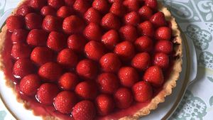 Homemade strawberry cake at Pasta Passion & Pane in Herdecke