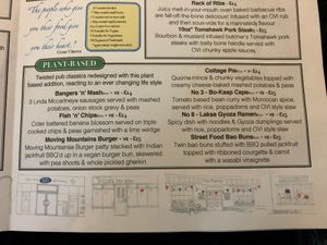 Coming soon plant based menu at The Olde Village Inn in Bembridge