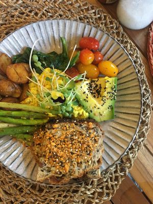 Scrambled tofu breakfast  at L'Herbanyste in Ho Chi Minh City