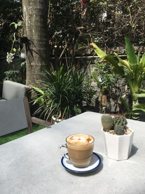 Almond milk latte at L'Herbanyste in Ho Chi Minh City