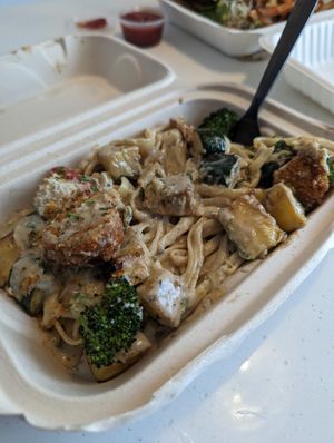 Cajun pasta - so amazing at I-tal Garden in New Orleans