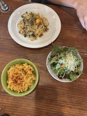 cajun pasta w/ side salad, mac and cheesee  at I-tal Garden in New Orleans
