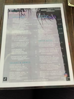 Menu  at Savage Sicko in Astoria