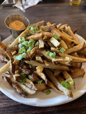 House fries w/ vegan aioli   at Maritime Express Cider Co. in Kentville