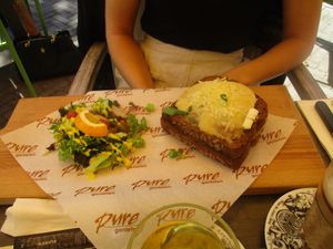Vegan croque at Pure in Uden