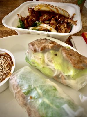 Vegan summer rolls and steam bun at The Saigonese in Helsinki