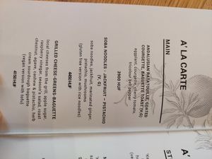 Menu at Mandala Étterem in Pecs