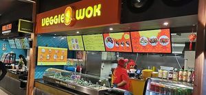 Front of stall at Veggie Wok in North West London