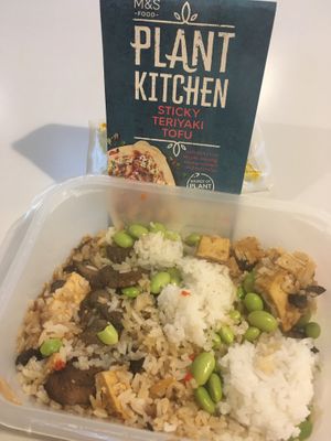 Plant kitchen sticky teriaki tofu at M&S Food in Paris