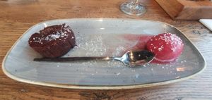 Vegan chocolate tart at De Beren in Goes