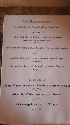 Gleich fünf verschiedene vegane Gerichte at Der Bambiwirt in Reichendorf