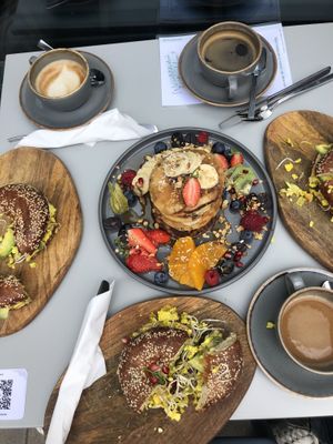 Pancakes und bagel  at SOUL - Vegan Coffee Bar in Hamburg