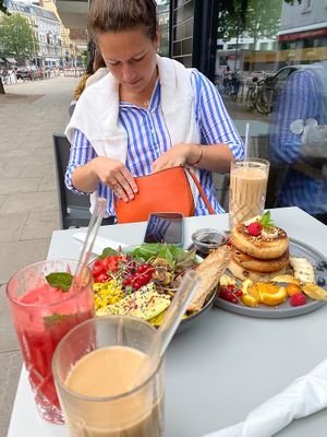 “Rührei” und Pancakes  at SOUL - Vegan Coffee Bar in Hamburg