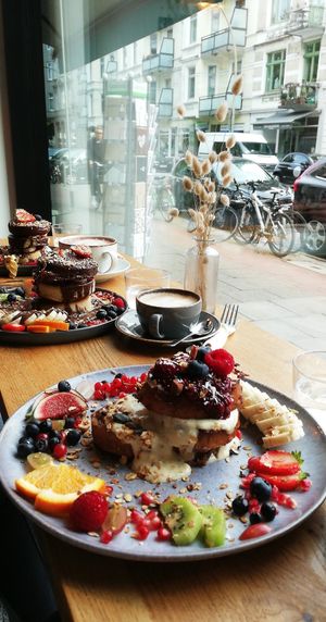 french toast and pancakes at SOUL - Vegan Coffee Bar in Hamburg