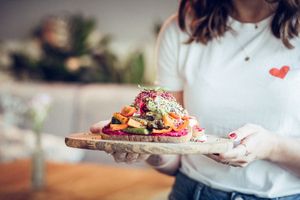 Sourdough bread with veggies  at SOUL - Vegan Coffee Bar in Hamburg