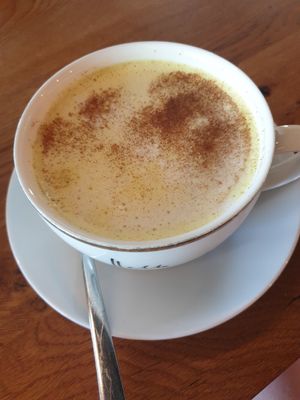 Tumeric latte at SOUL - Vegan Coffee Bar in Hamburg