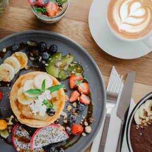 Pancakes & Fruits :) at SOUL - Vegan Coffee Bar in Hamburg