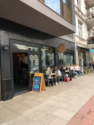 SOUL from outside at SOUL - Vegan Coffee Bar in Hamburg