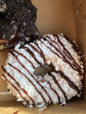 Coconut donut  at Doughology in Babylon