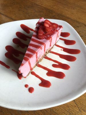 Strawberry cheesecake  at Gracias Madre in San Francisco