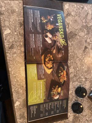 Clearly labeled vegan meals on their menu.  at Qulto - Slovenska in Maribor