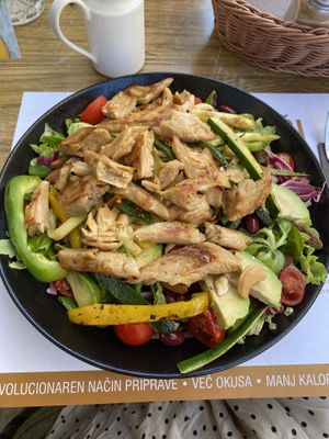 Veganiqa bowl with chick'n strips. Amazing.  at Qulto - Slovenska in Maribor