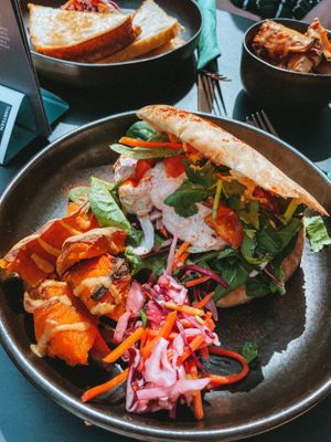 “Prawn” Marie rose pitta  at Eden Cafe Clifton in Bristol