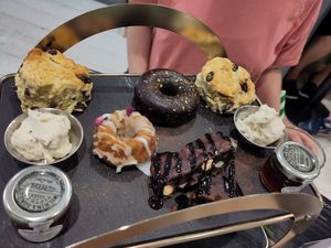 Afternoon tea cakes at Eden Cafe Clifton in Bristol