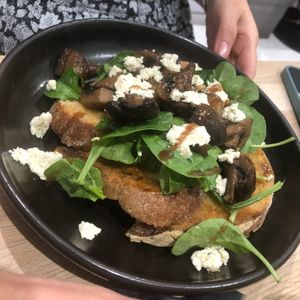 Mushroom and feta on toast  at Eden Cafe Clifton in Bristol