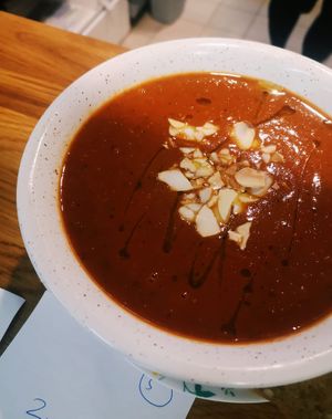 Tomato soup with basil  at Bazylia i Groszek in Gorzow Wielkopolski