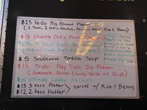 Taco Tuesday Menu at Pilot. Probably changes based on the day   at Ve-Go in Charlotte