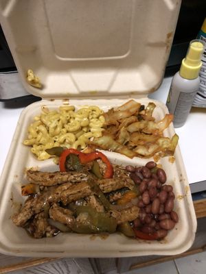 Jamaican Jerk Chicken with Truffle Mac n’ Cheese & Cabbage!  at Ve-Go in Charlotte