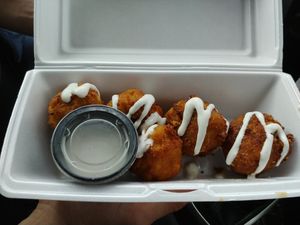 $10 Mac N Cheese Bites: Ranch and breading were good but the Mac N Cheese mainly tasted like black pepper at Ve-Go in Charlotte