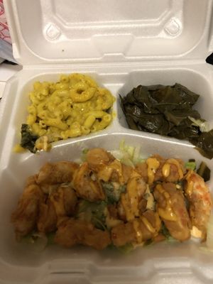 Calabash Shrymp with Mac & Collards at Ve-Go in Charlotte