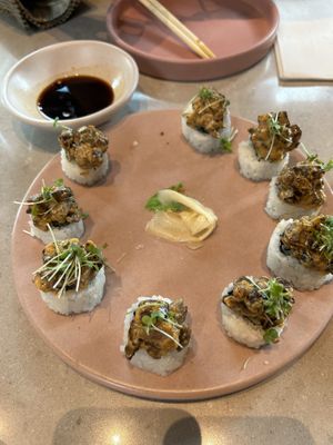 Spicy sushi roll  at Mudra in Buenos Aires