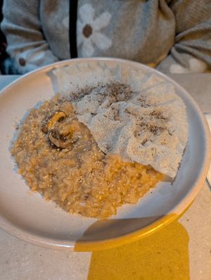 Mushroom risotto at Mudra in Buenos Aires