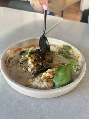 Eggplant with hummus. This was devine!!!!  at Mudra in Buenos Aires