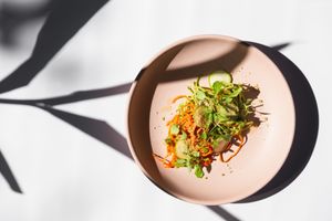 | SPAGHETTI RAW |

Zucchini | Tomate | Rúcula | Salsa de Tomate Raw | Queso de Cabra at Mudra in Buenos Aires