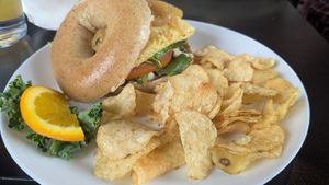 Vegan breakfast sandwich at Bruchelle's in Covington