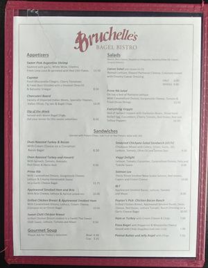 Menu  at Bruchelle's in Covington